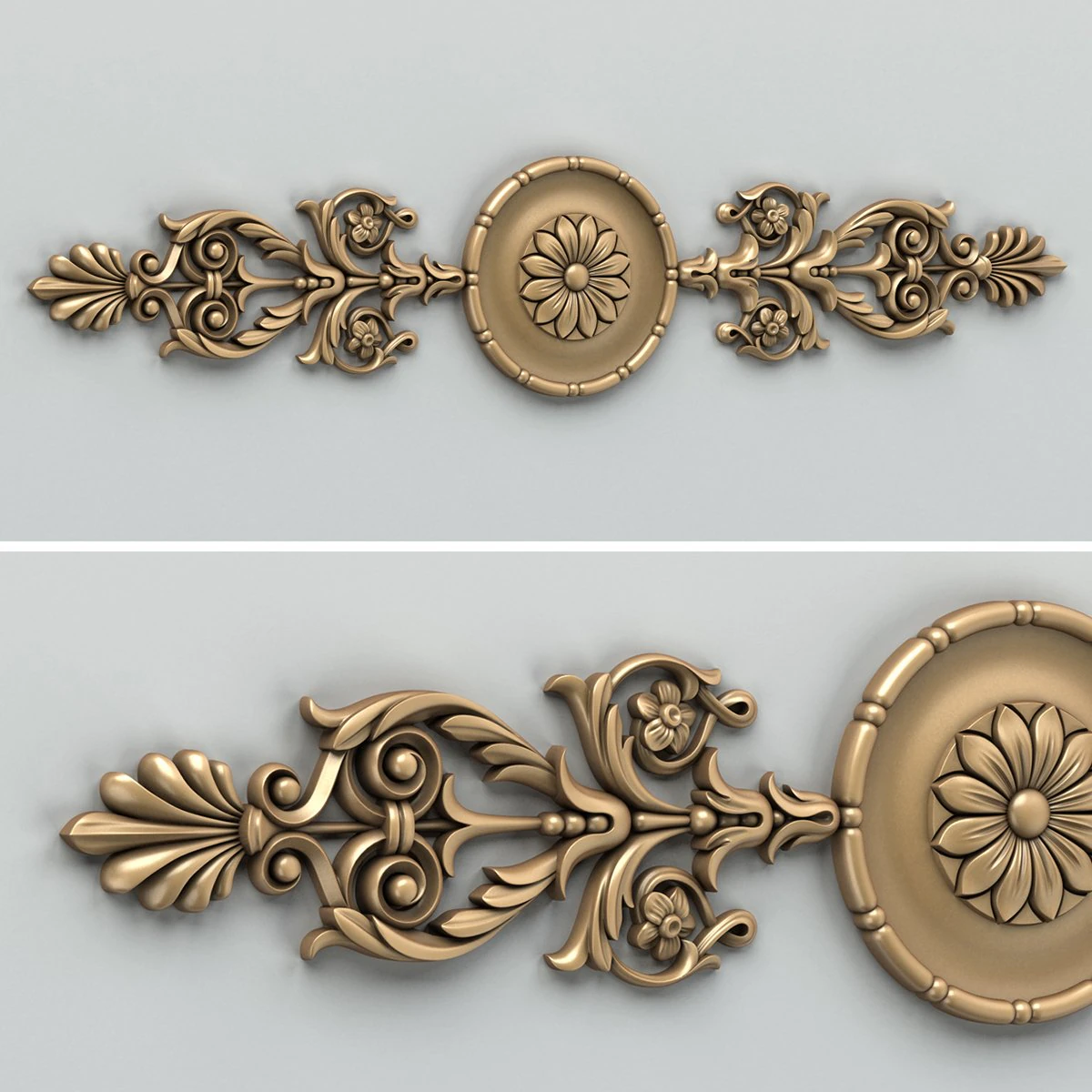 carved decor horizontal 001 3D Model .c4d .max .obj .3ds .fbx .stl .blend