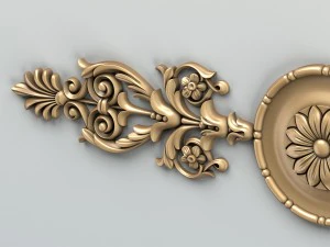 carved decor horizontal 001 3D Model