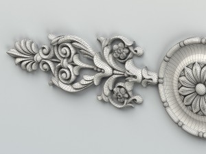 carved decor horizontal 001 3Dモデル
