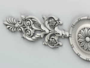 carved decor horizontal 001 3D Model