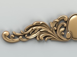 carved decor horizontal 002 Modello 3D