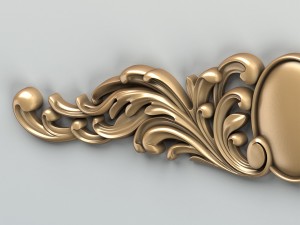 carved decor horizontal 002 Modello 3D
