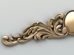 carved decor horizontal 002 Modello 3D