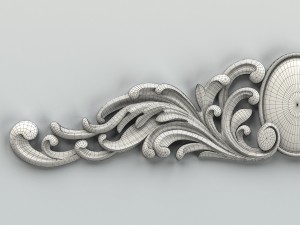 carved decor horizontal 002 Modello 3D