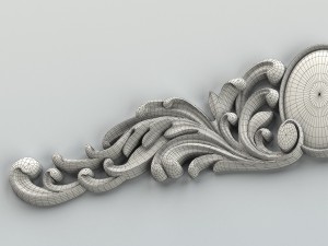 carved decor horizontal 002 Modello 3D