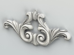 carved decor horizontal 003 3D Model
