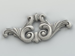 carved decor horizontal 003 3D Model