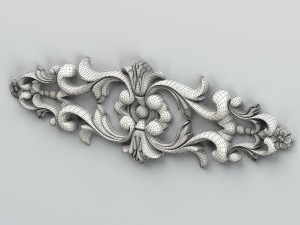 carved decor horizontal 005 3D Model