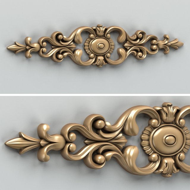 carved decor horizontal 006 3D Модель .c4d .max .obj .3ds .fbx .stl .blend 