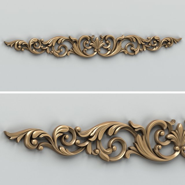 carved decor horizontal 007 3D 模型 .c4d .max .obj .3ds .fbx .stl .blend