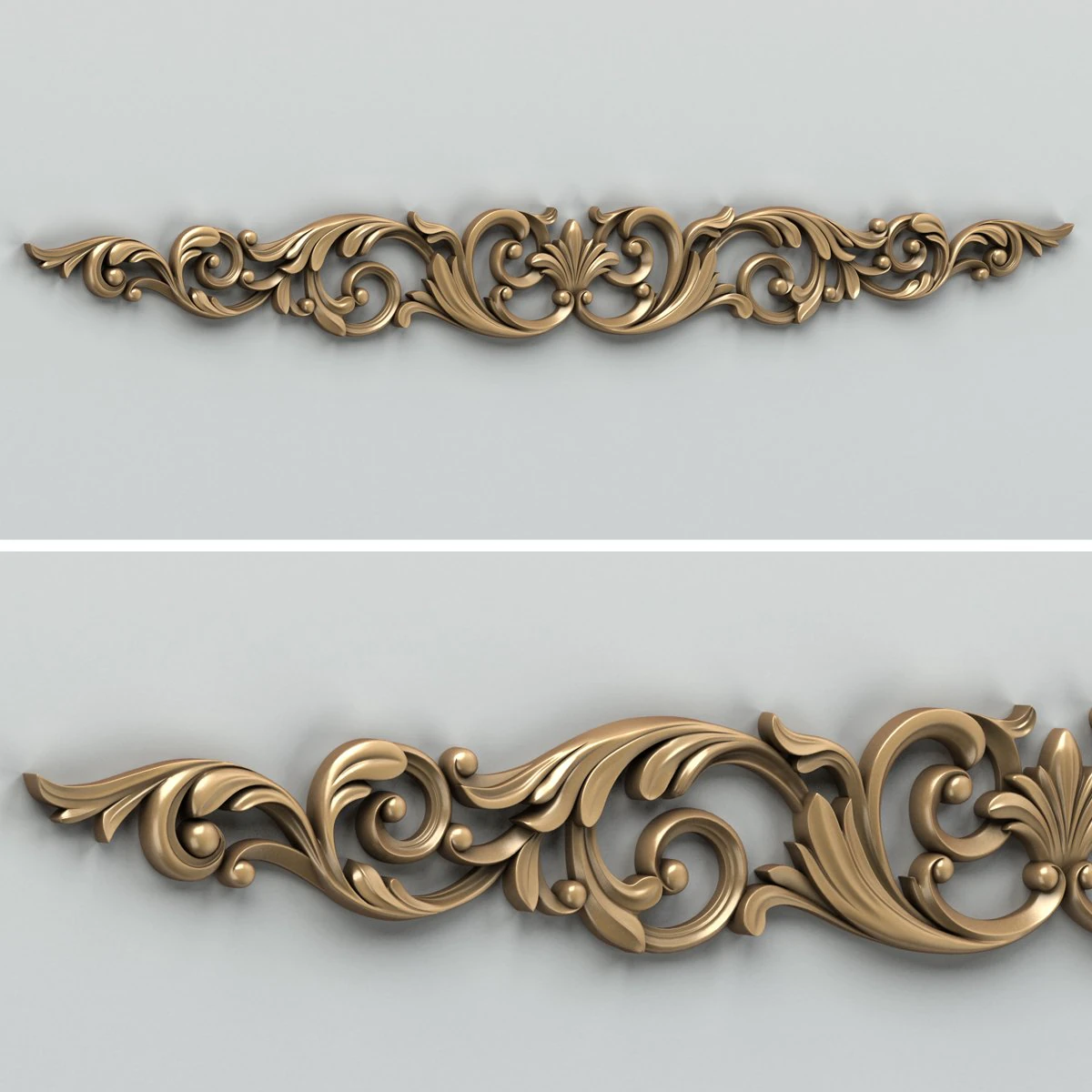 carved decor horizontal 007 3D Model .c4d .max .obj .3ds .fbx .stl .blend 