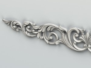 carved decor horizontal 007 3D 模型
