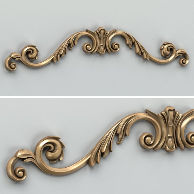 carved decor horizontal 008 3D 모델 .c4d .max .obj .3ds .fbx .stl .blend 