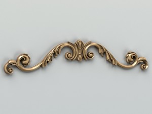 carved decor horizontal 008 3D 모델
