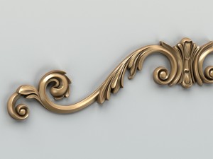 carved decor horizontal 008 3D 모델