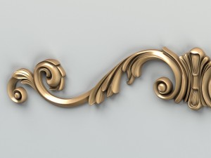 carved decor horizontal 008 3D 모델