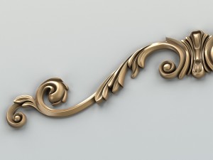 carved decor horizontal 008 3D 모델