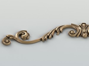 carved decor horizontal 008 3D 모델