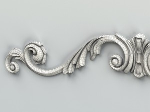 carved decor horizontal 008 3D 모델