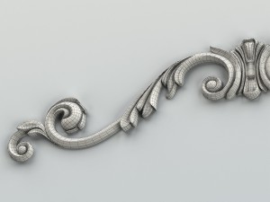 carved decor horizontal 008 3D 모델