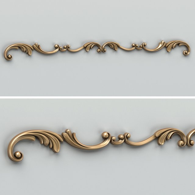 carved decor horizontal 009 3D Model .c4d .max .obj .3ds .fbx .stl .blend 