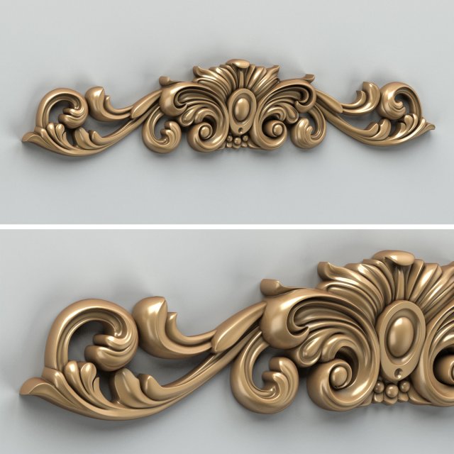 carved decor horizontal 010 3D Модель .c4d .max .obj .3ds .fbx .stl .blend