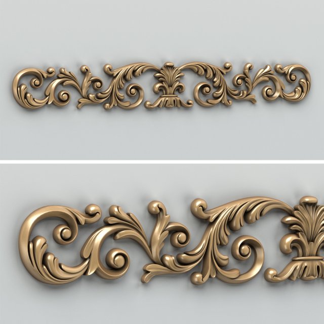 carved decor horizontal 013 3D 模型 .c4d .max .obj .3ds .fbx .stl .blend