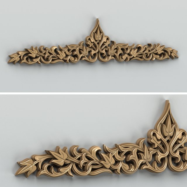 carved decor horizontal 014 Model 3D .c4d .max .obj .3ds .fbx .stl .blend