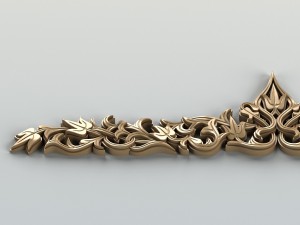 carved decor horizontal 014 Model 3D
