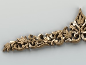 carved decor horizontal 014 Model 3D