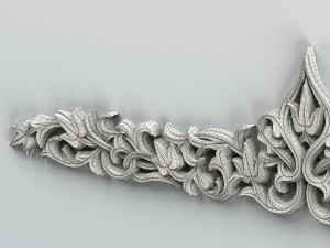 carved decor horizontal 014 Model 3D