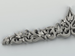 carved decor horizontal 014 Model 3D