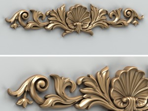 carved decor horizontal 016 3D Model