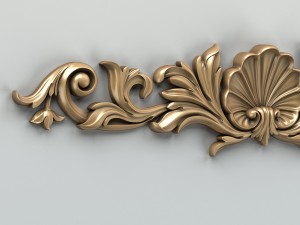 carved decor horizontal 016 Modello 3D