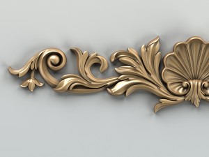 carved decor horizontal 016 Modello 3D