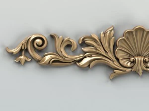 carved decor horizontal 016 3D Model