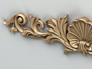 carved decor horizontal 016 Modello 3D