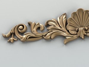 carved decor horizontal 016 Modello 3D