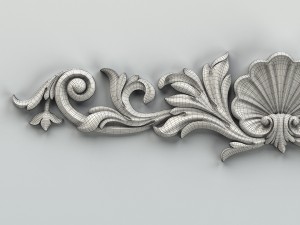 carved decor horizontal 016 Modello 3D