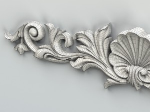 carved decor horizontal 016 Modello 3D