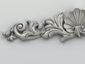 carved decor horizontal 016 Modello 3D