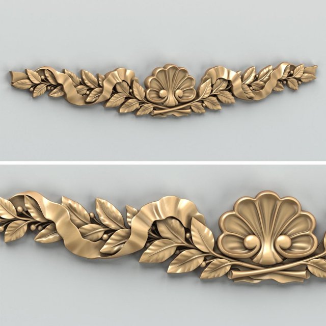 carved decor horizontal 021 3D Model .c4d .max .obj .3ds .fbx .stl .blend 
