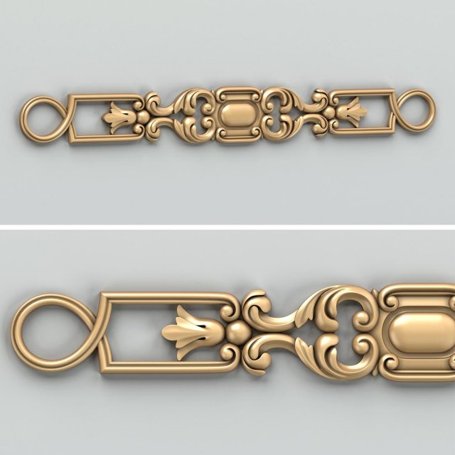 carved decor horizontal 022 3D Model .c4d .max .obj .3ds .fbx .stl .blend 