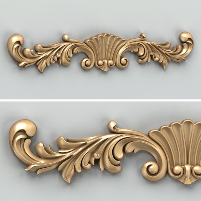 carved decor horizontal 023 3D Model .c4d .max .obj .3ds .fbx .stl .blend 
