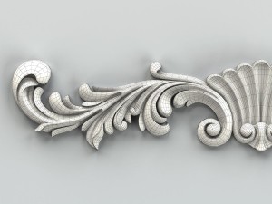 carved decor horizontal 023 3D Model