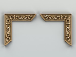 carved decor corner 001 Model 3D