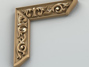 carved decor corner 001 Model 3D