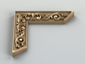 carved decor corner 001 Model 3D