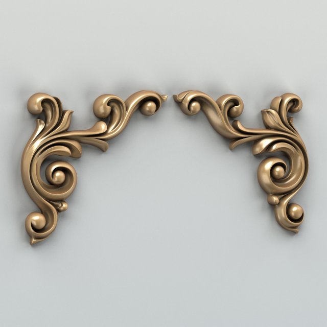 carved decor corner 002 3Dモデル .c4d .max .obj .3ds .fbx .stl .blend 