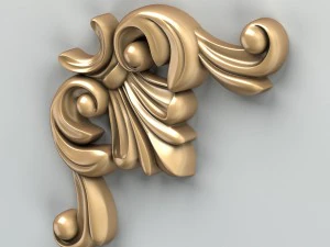 carved decor corner 003 3D Model